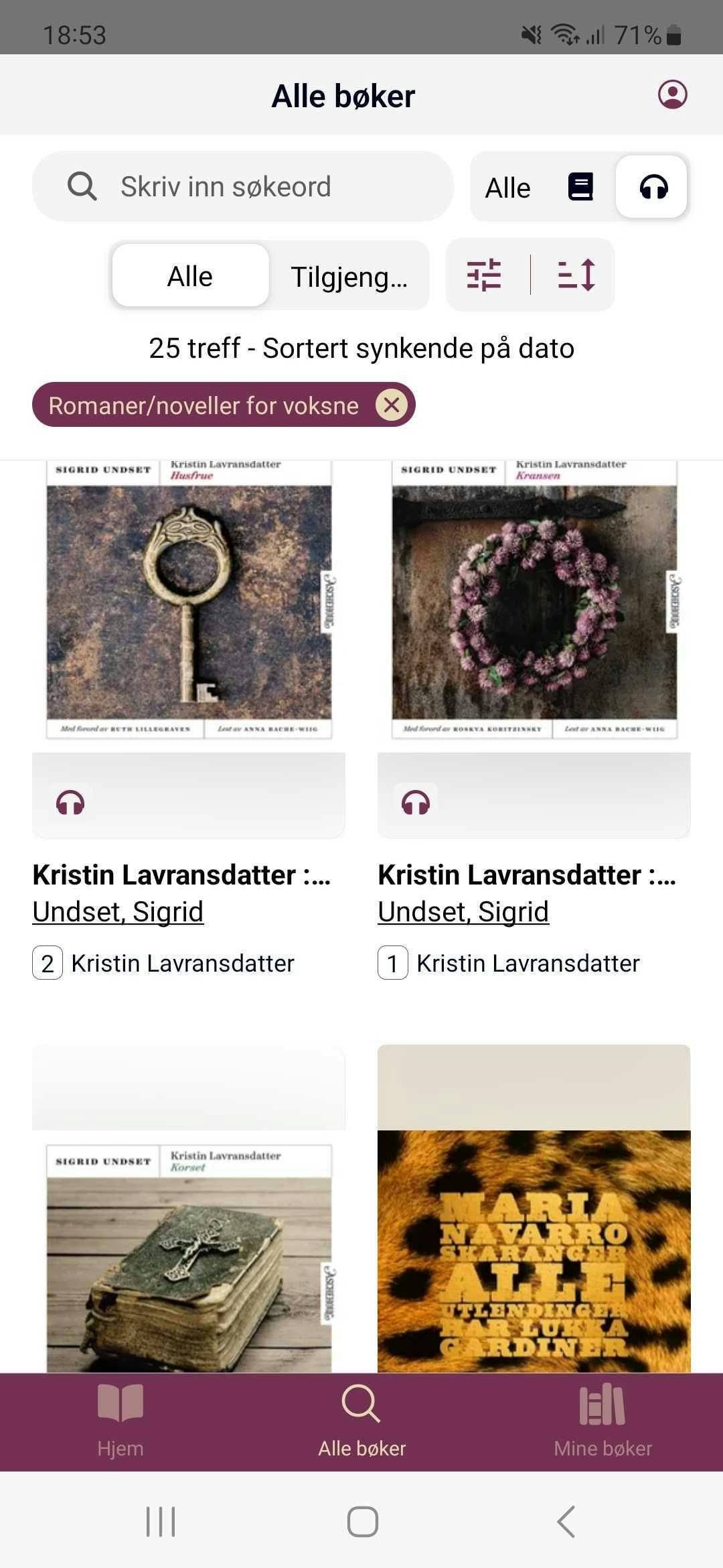 Series information for Kristin Lavransdatter